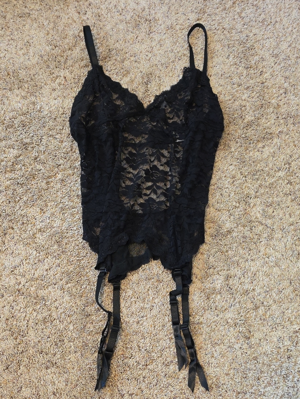 Black Lace Garter Bustier Tank 14-18
